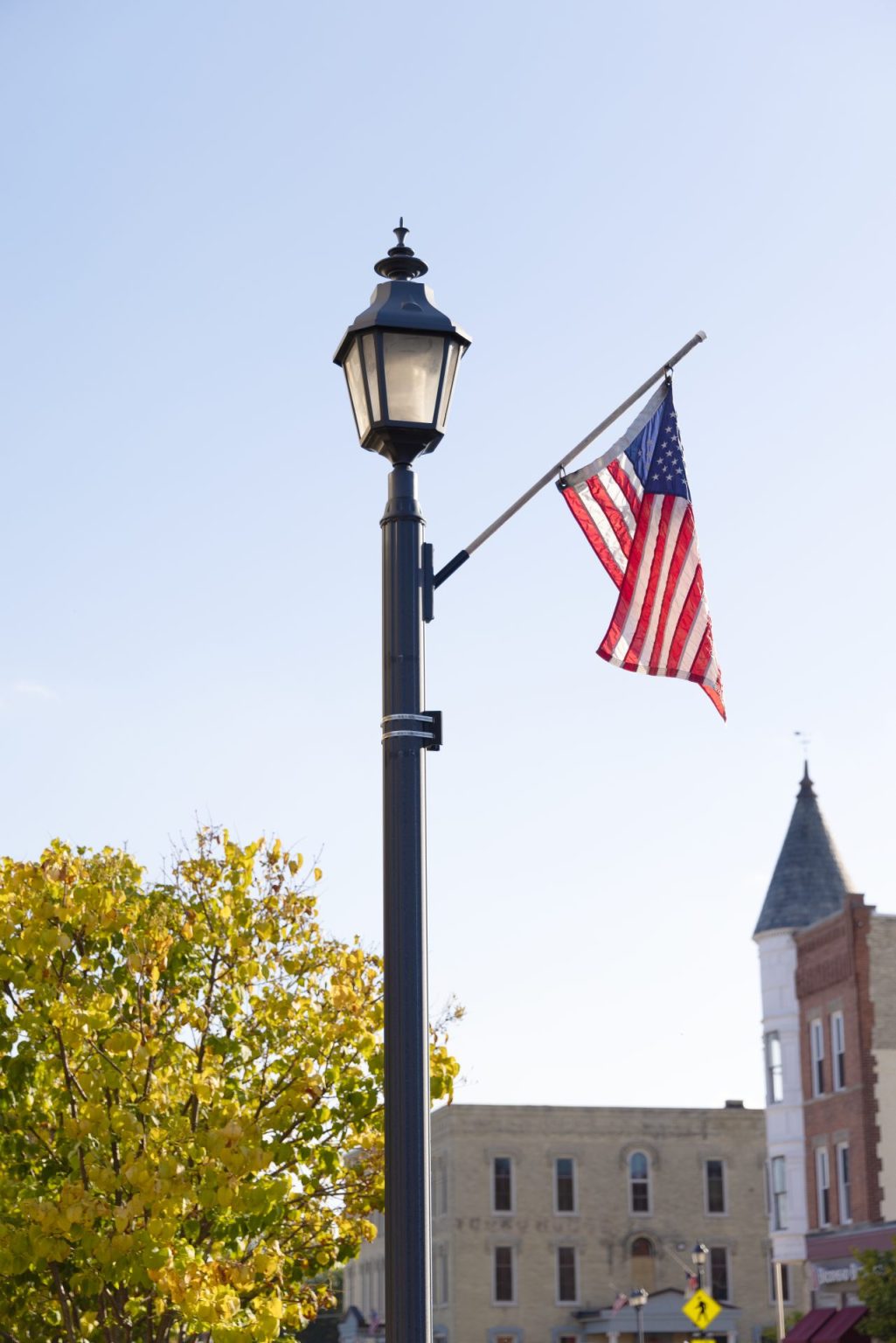 Flag on Streetlight in Brodhead